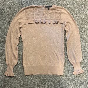 B White House/Black Market- Women's Ruffled Sweater in Pink